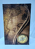 Книга-сейф скринька на ключику, корабель і компас, фото 3