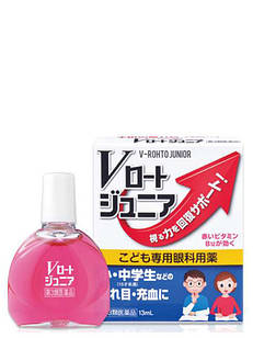 Rohto Junior Очні краплі для школярів і студентів із вітамінами проти втоми, індекс свіжості 0, 13 мл. До 07/2027