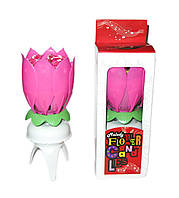 Свічка Лотос Музичний Квітка (велика, обертається), 15 см