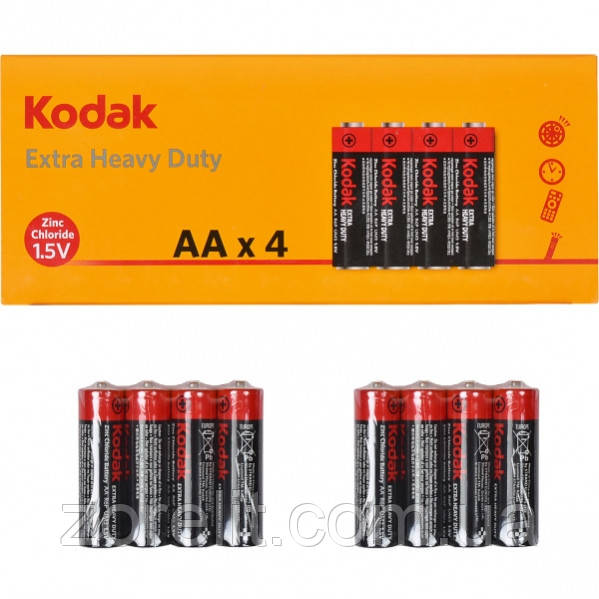 Батарейка Kodak R06 AA сольова, блістер 4 шт, фото 1