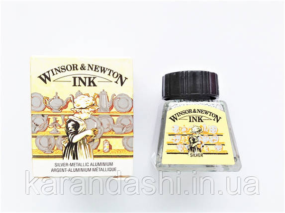 Туш Winsor&Newton Срібло No617 14 мл, фото 2