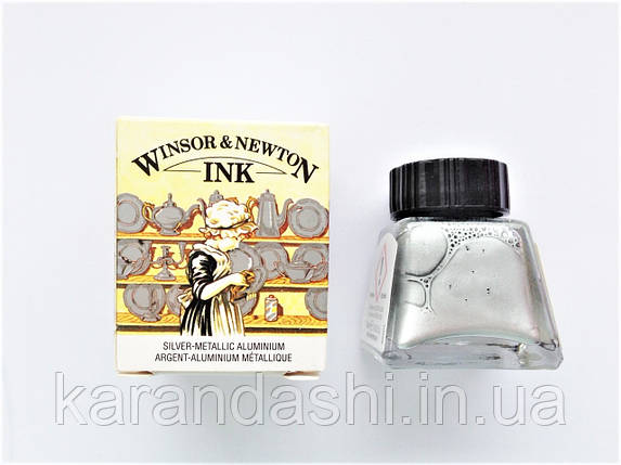 Туш Winsor&Newton Срібло No617 14 мл, фото 2