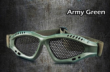 Окуляри Military Practical Design Grey Lens тактичний страйк бол air soft (сітка, колір оправи — олива)