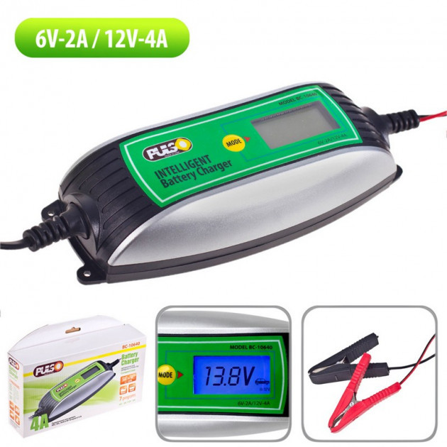 Зарядний пристрій PULSO BC-10640 6-12V/0.8-4.0A/1.2-120AHR/LCD/Iмпульсний (BC-10640), фото 1