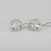 Сережки срібні "Дерево життя" з камінням