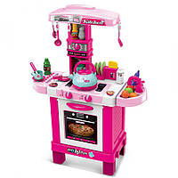 Игровой набор детская кухня 008-939 С ПАРОМ СО ЗВУКОМ И СВЕТОМ (розовый)