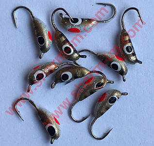 Мормилка вольфрамова Bravo 2030-373 3,0 мм 0,6 г. Ризький банан із вушком фарбований