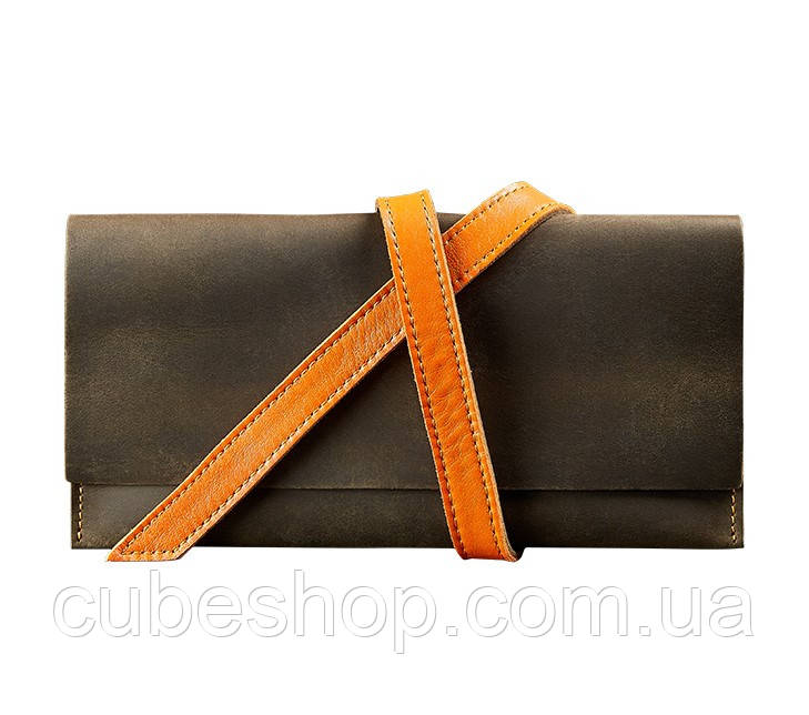 Кожаный Тревел-кейс (темно-коричневый с оранжевым) - фото 1 - id-p640729541