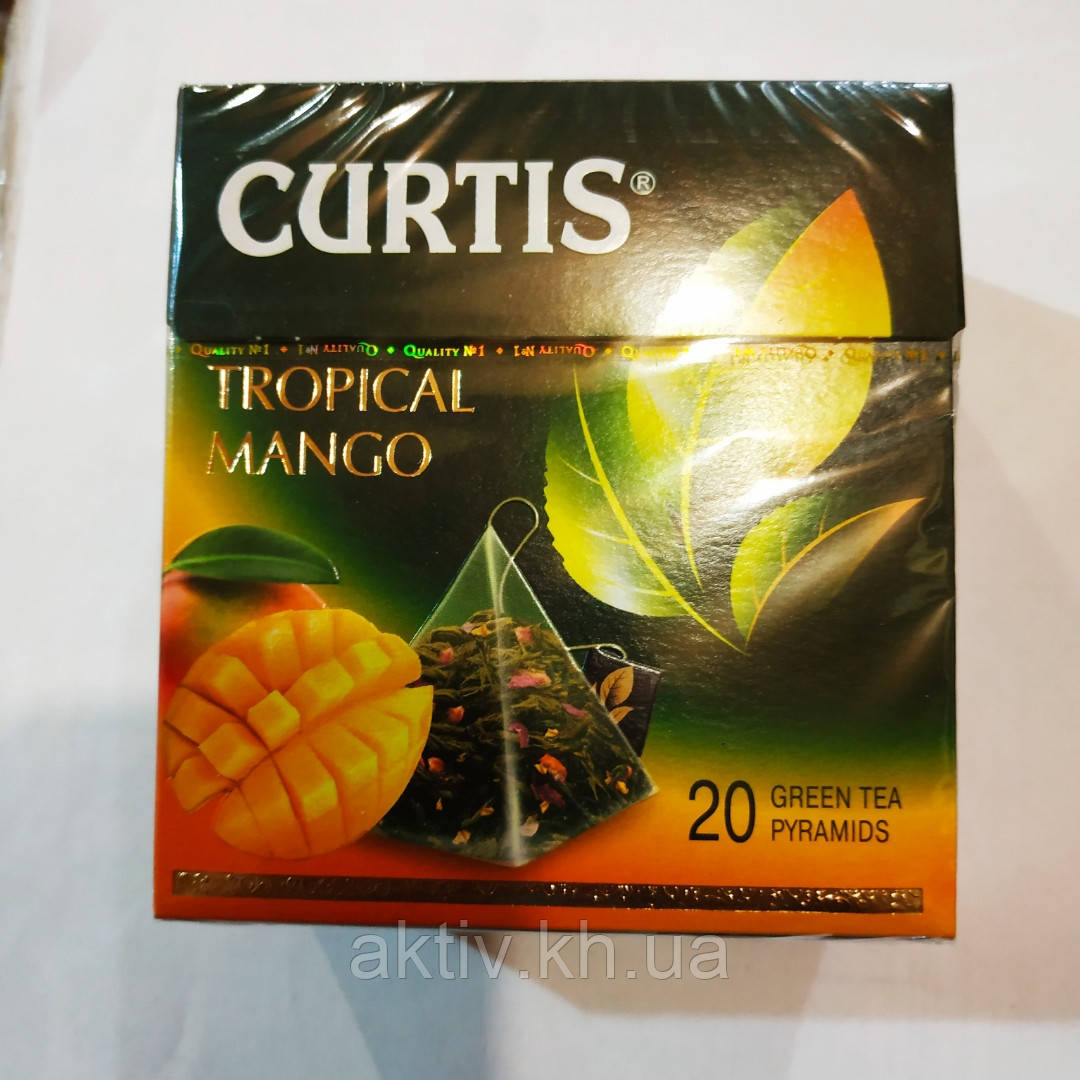 Чай зелений, чай Curtis Tropical mango"20 пірамідок