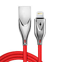 Usb кабель быстрой зарядки с разъемом Lightening 2.4 A для iPhone, iPad 1 м (красный)