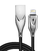 Usb кабель швидкого заряджання з роз'ємом Lightening 2.4 A для iPhone, iPad 1 м (чорний)