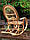 Крісло-гойдалка з лози королівська з підставкою для ніг (безслатна доставка), фото 5