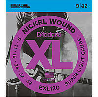 Струни для електрогітари D*ADDARIO EXL-120 XL (09-42)
