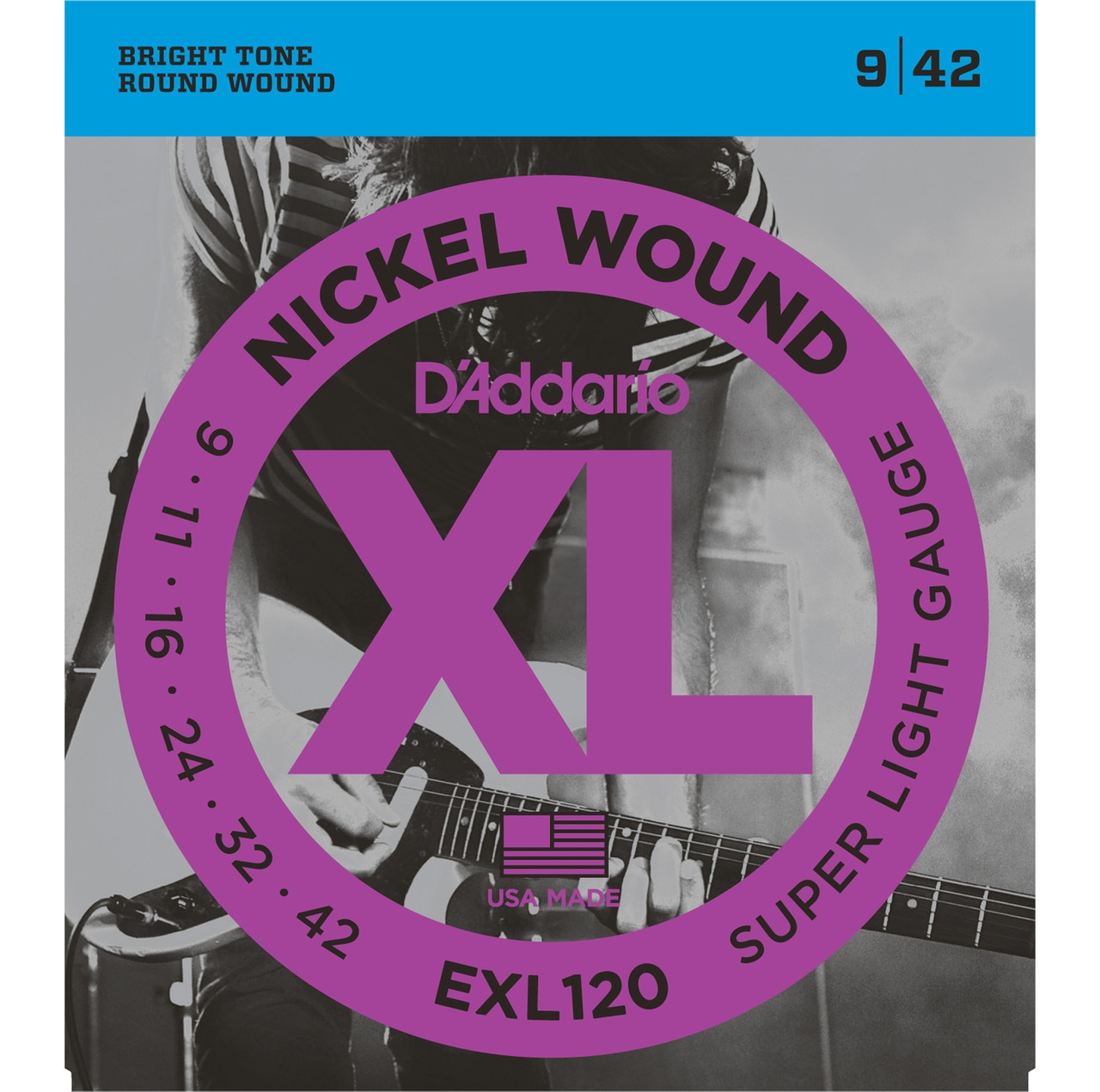 Струни для електрогітари D*ADDARIO EXL-120 XL (09-42) - фото 1 - id-p1060589895