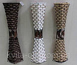 Підлогова плетені ваза з роганта квадрат біла, фото 2