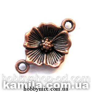 Конектор "квітка" мідь (1,4х2,4 см) 6 шт. в уп.