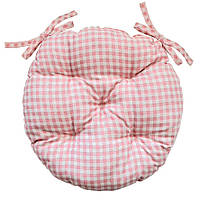 Подушка для стула круглая Прованс Bella Розовая клеточка