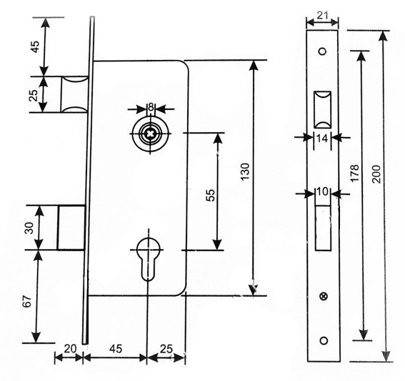 ARIKO❤︎ ᐉ Замок врізний АРІКО ЗВ4 (аналог ГАРДІАН 12.11) (BS52,5