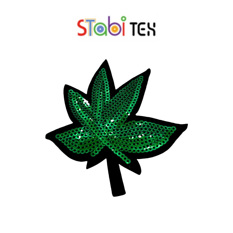 Термоаплікації "Коноплі" зелена