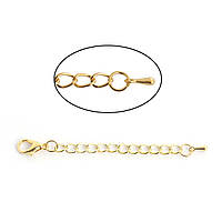 Ланцюжок-подовжувач з застібкою Finding Ланцюжок з карабіном і підвіскою крапелькою Золотистий 7.5 см