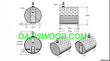 Баня в бочці 2,2 м із покрівлею й дров'яною печенею, фото 2