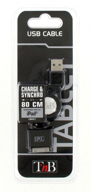 USB кабель T nB iPhone 2/3/3Gs/4/4s/iPod/iPad 30-pin, 0.8 m black