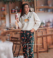 Піжама жіноча тепла з лисичками 🦊 фліс