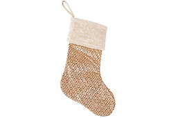 Декоративний новорічний чобіток для подарунків 53см, колір - шампань