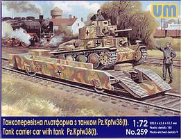 Танкоперевізна платформа з танком Pz.Kpfw 38 (t). 1/72 UM 259
