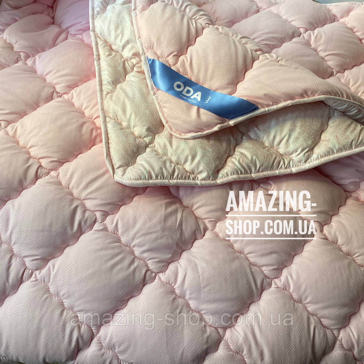 Ковдра Євро на холофайбері "ODA" 200*220 см Тепла ковдра, наповнювач холофайбер. Стьобана ковдра ОДА, фото 1