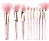 Набір пензлів для макіяжу 10 шт Zoreya pearl, фото 3