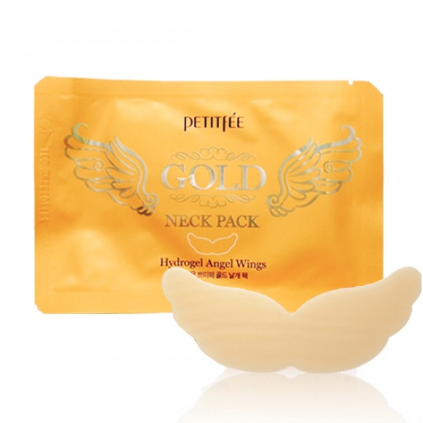 Гідрогелева маска для шиї з плацентою PETITFEE Hydrogel Angel Wings Gold Neck