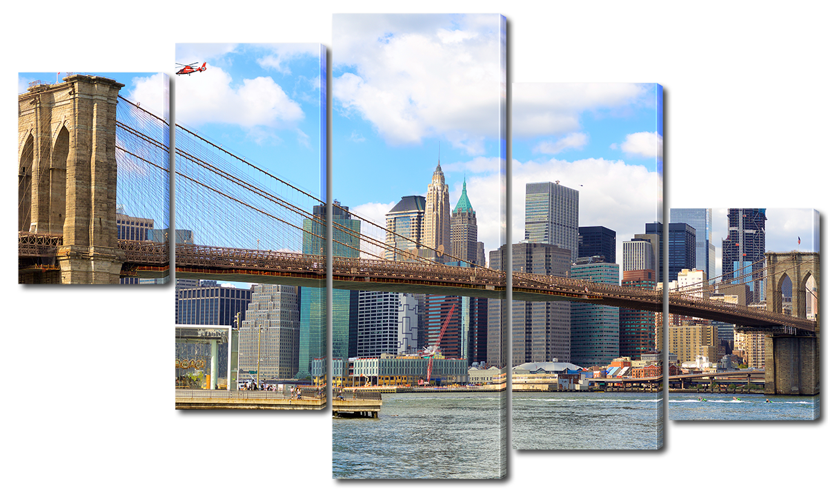 Модульна картина Interno Холст Бруклінський міст у Нью-Йорку 108х60 см (R4651S)
