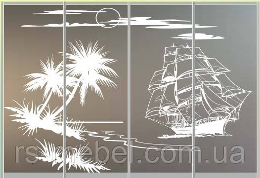 Малюнки для чотирьох дверей (Піскоструми), фото 1