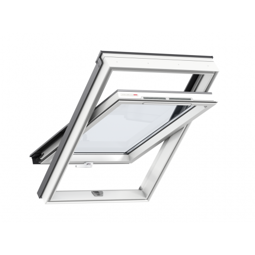 Мансардне вологостійке вікно ПВХ GLP Оптима Комфорт Velux, з ручкою знизу або зверху, склопакет триплекс