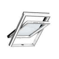 Мансардное влагостойкое окно ПВХ GLP Оптима Комфорт Velux, с ручкой снизу либо сверху, стеклопакет триплекс 55 х 78 см