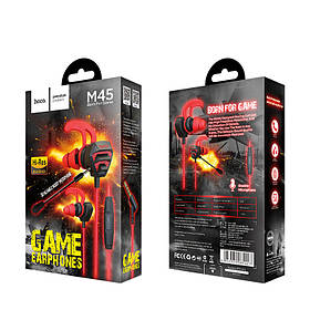 HOCO Promenade M45 ігрові дротові вакумні навушники для телефона смартфона з гнучким мікрофоном