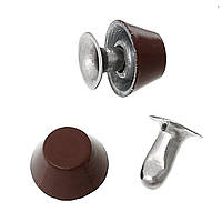 Заклепка для одягу, Кругла, Шип, Брадс, Колір: Коричневий, 8 мм х 7 мм