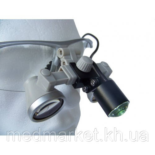 Бінокулярний збільшувач ErgonoptiX micro Galilean ECMG-2,5x-RD з освітлювачем D-Light micro XL і УФ-фільтром