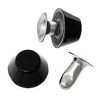 Заклепка для одягу, Кругла, Шип, Брадс, Колір: Чорний, 9 мм х 8 мм