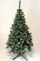 Искусственная елка SUNROZ "Лесная королева" с шишками 1,5м Зеленая с белым напылением (SUN5983)