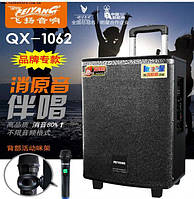 Портативная акустика QX1062 с двумя микрофонами аккумуляторная (USB/Bluetooth)