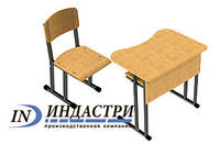 Комплект мебели ученический (школьный): Одноместная школьная парта + стул, нерегулируемые