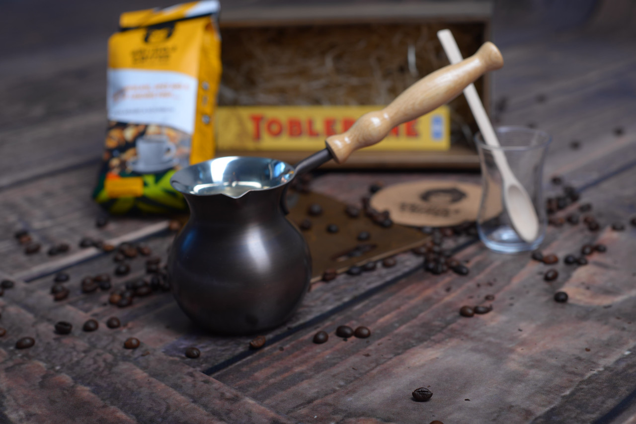 Подарунковий набір турка для кави ВАШИНГТОН 300 мл (Патина), фото 1