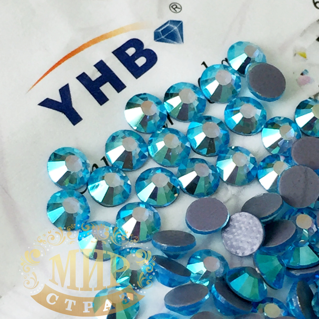 Стразы YHB Lux, цвет Aquamarine AB, HF, ss20 (4,8-5мм), 100шт - фото 2 - id-p1060850357