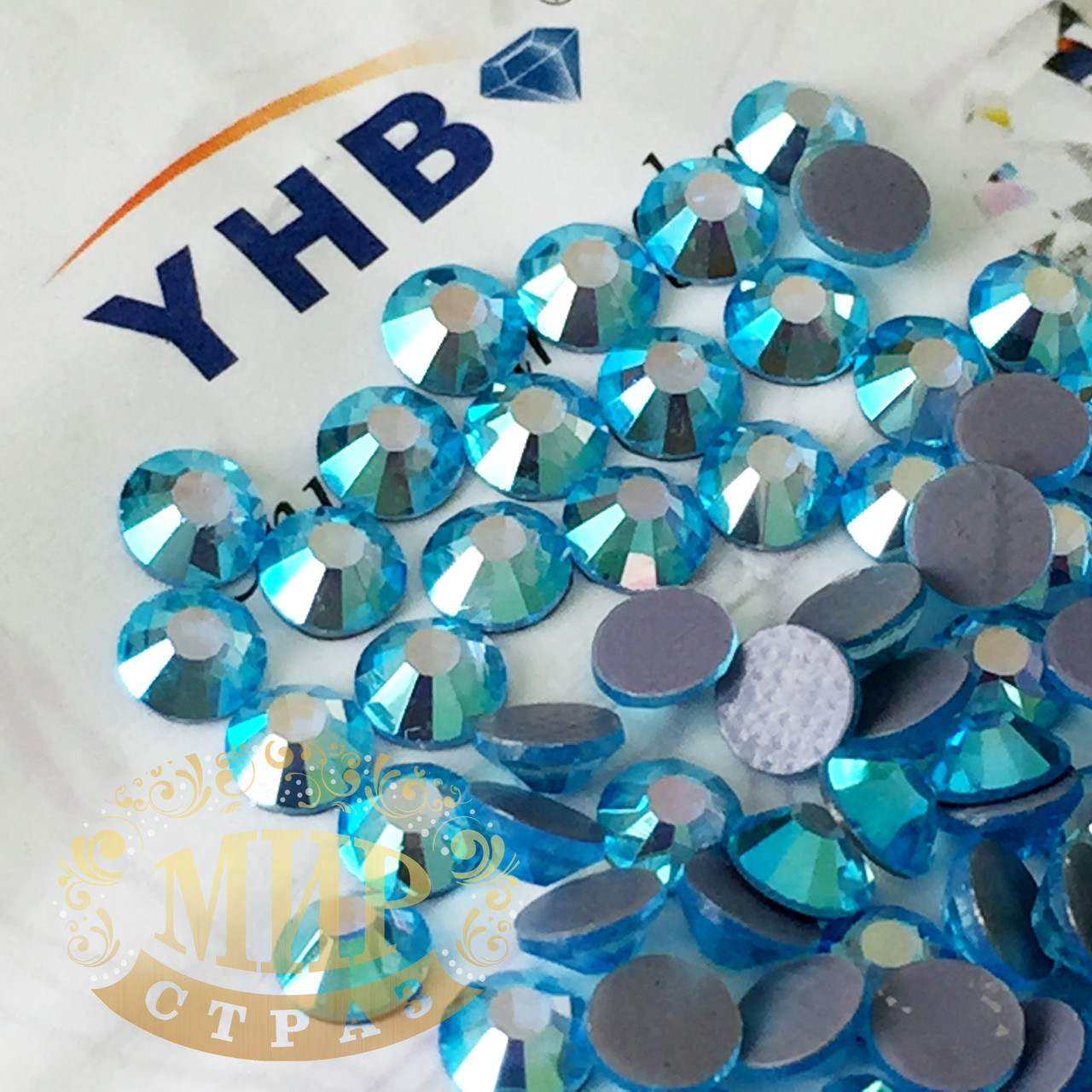 Стразы YHB Lux, цвет Aquamarine AB, HF, ss20 (4,8-5мм), 100шт - фото 3 - id-p1060850357