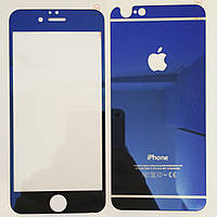 Стекла зеркальные для Iphone 6 plus/6s plus на переднюю и заднюю панель, синие