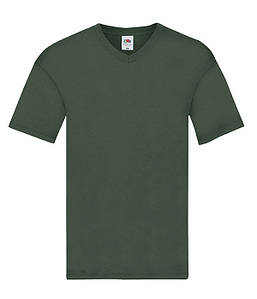 Чоловіча тонка футболка з v-подібним вирізом S, 38 Темно-Зелений
