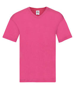 Чоловіча тонка футболка з v-подібним вирізом 2XL, 57 Малиновий