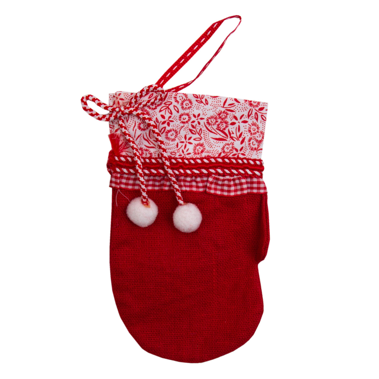 Ялинкова іграшка м'яка Рукавичка червона, 16 см, червоний (430345-1), фото 1